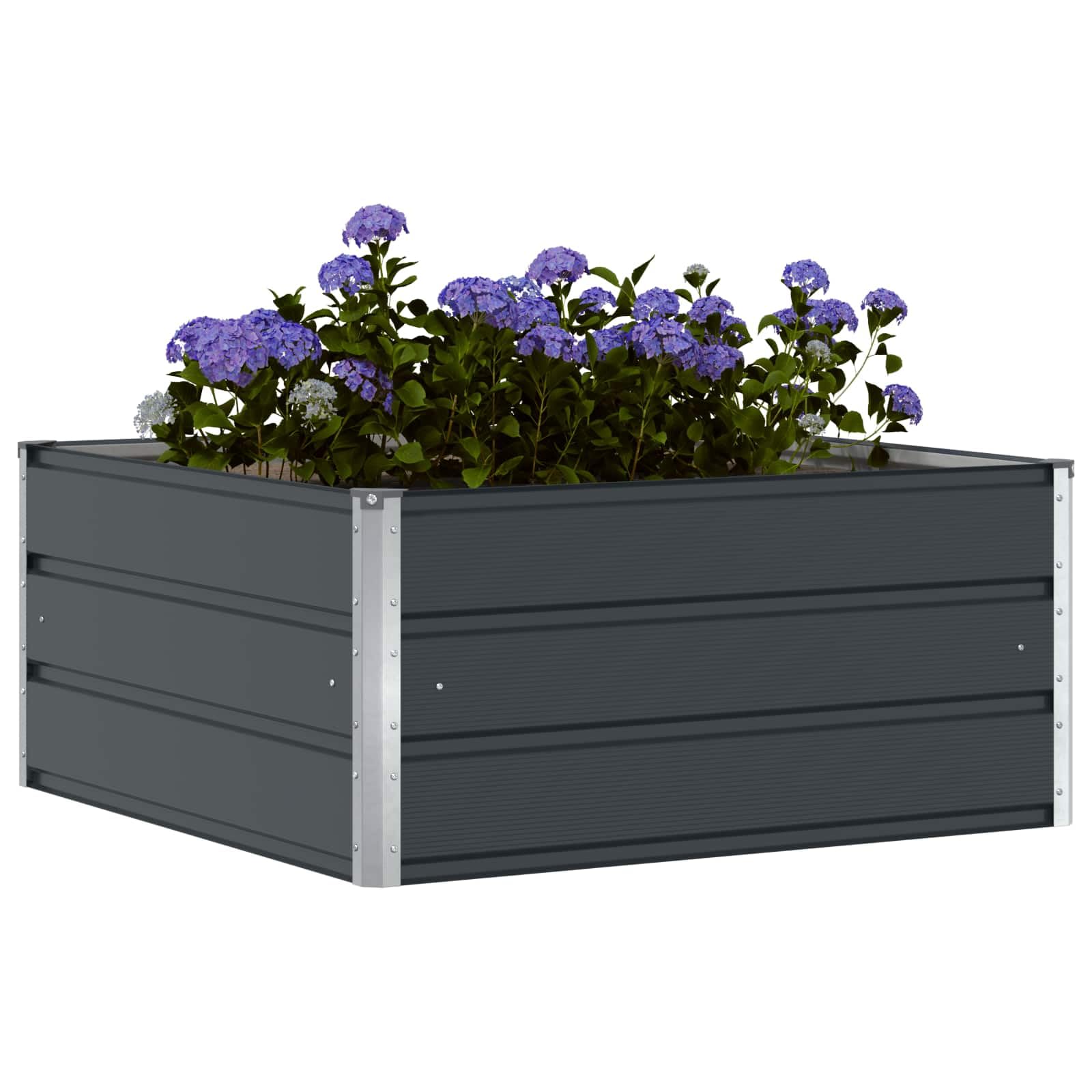 vidaXL Heim & Garten Pflanzkübel 100x100x45 cm Elfenbein Stahl
