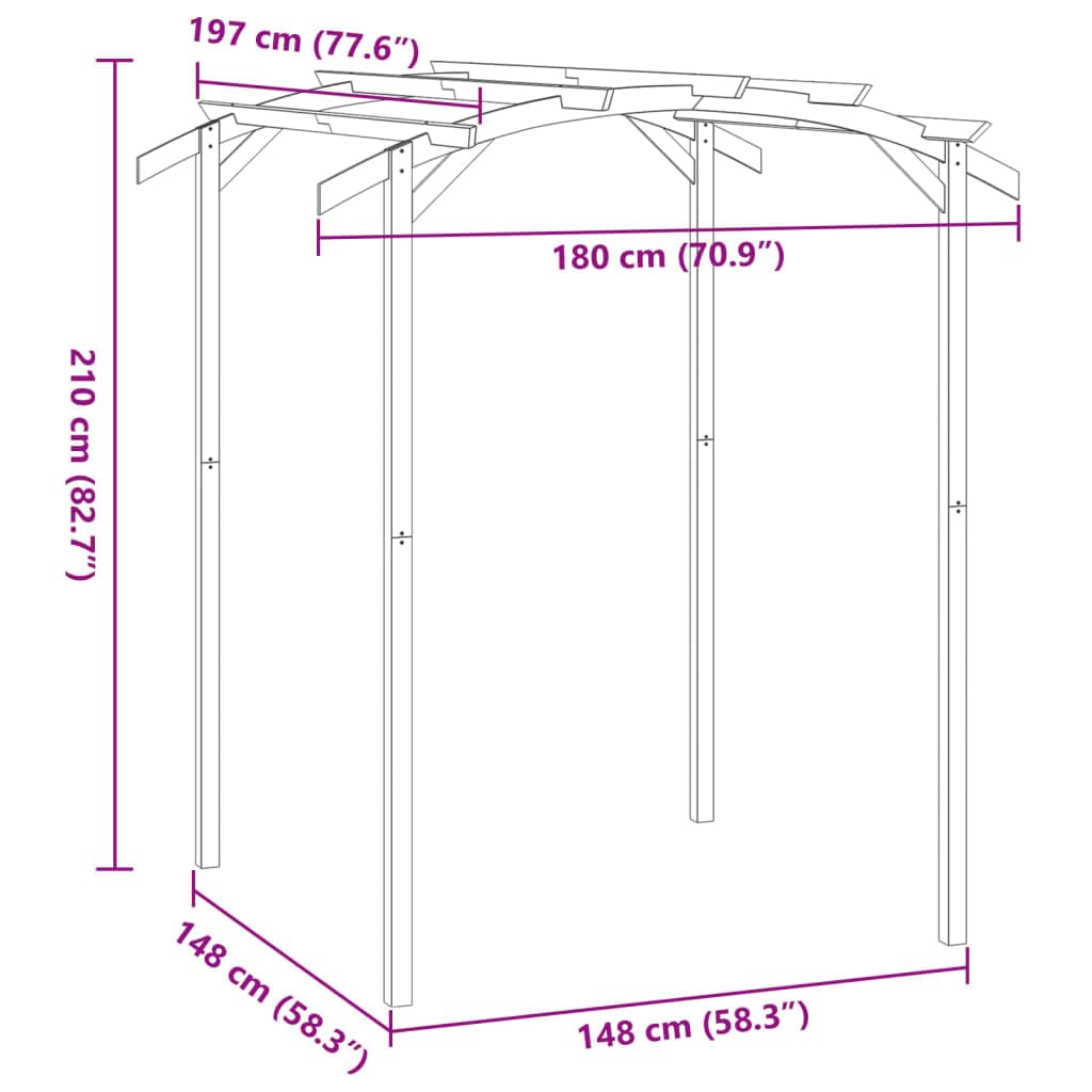 vidaXL Garten-Pergola Kiefernholz imprägniert 180x197x210 cm
