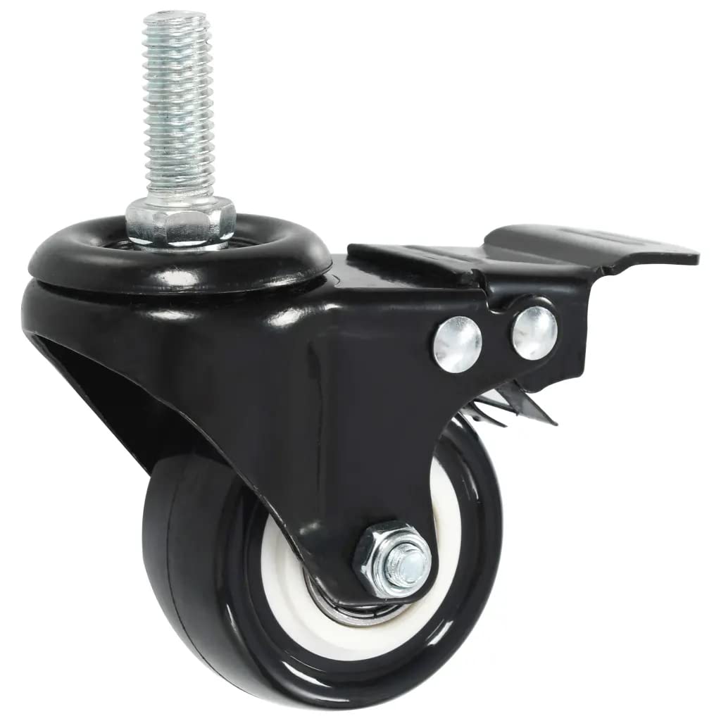 vidaXL 24x Lenkrollen mit Bremsen 50mm PU 24 Stk.