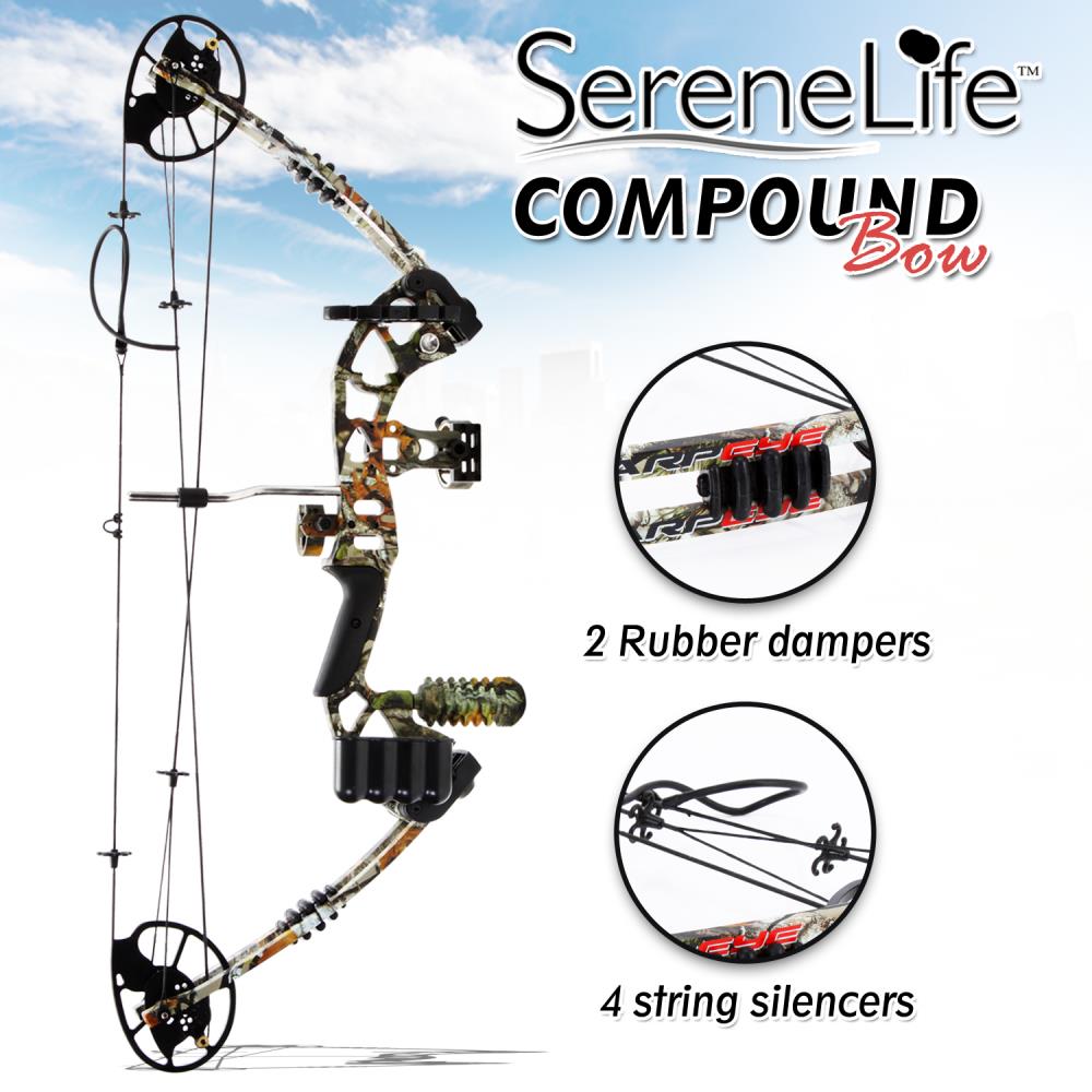 SereneLife Compoundbogen Set 30-70lbs 320fps braun