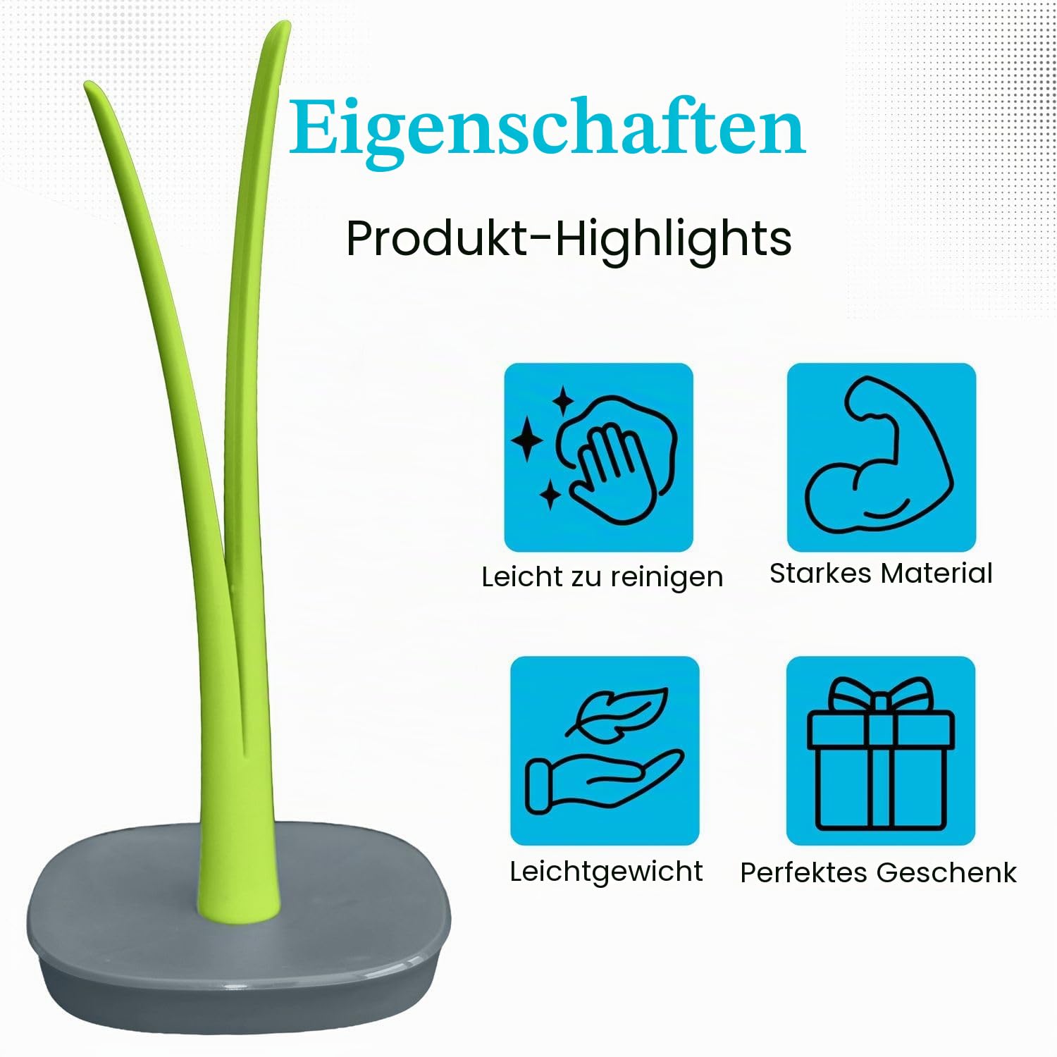 Intirilife Küchenrollenhalter Blatt-Optik Grün 32,5 cm Plastik
