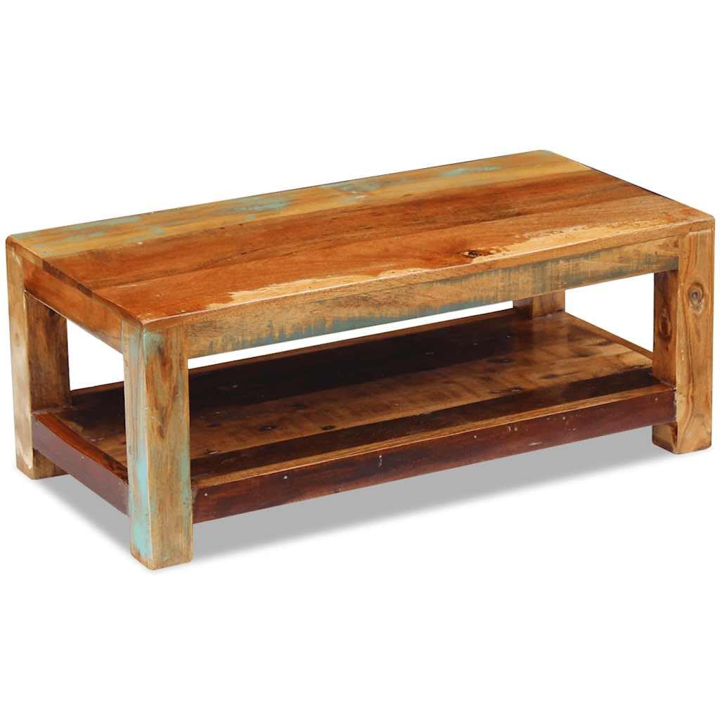 vidaXL Möbel Couchtisch Altholz Massiv 90x45x35 cm