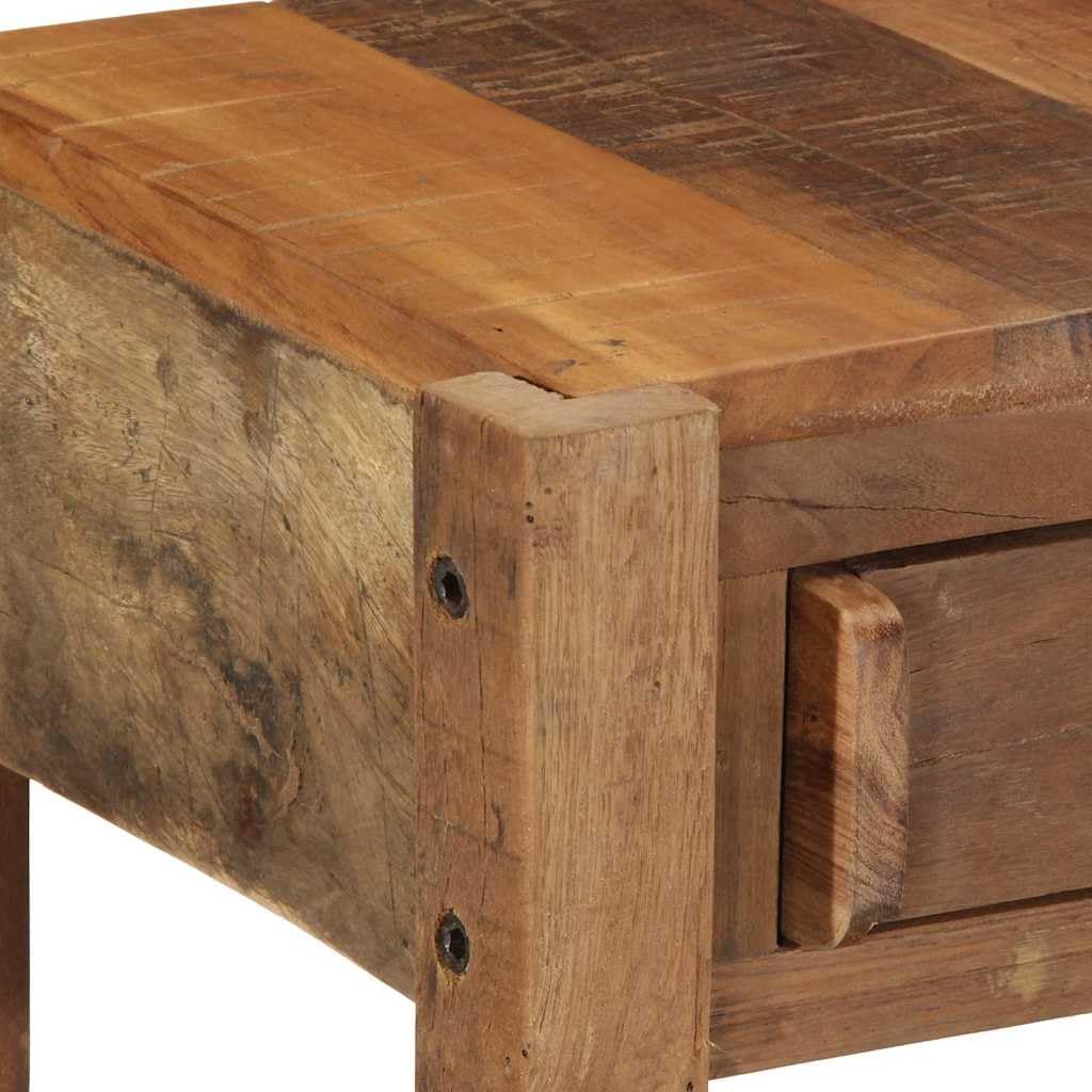 vidaXL Konsolentisch Massivholz Braun 107x33x76 3 Schubladen
