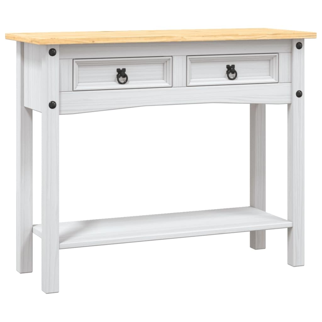 vidaXL Möbel Corona Konsolentisch 90 cm weiß Kiefernholz