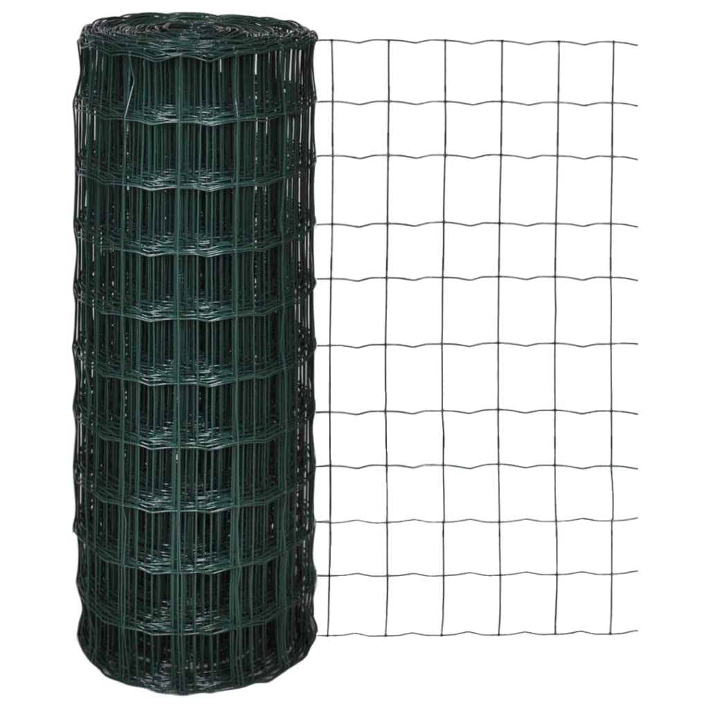 vidaXL Gartenzaun Maschendraht 25x1,0 m Stahl PVC