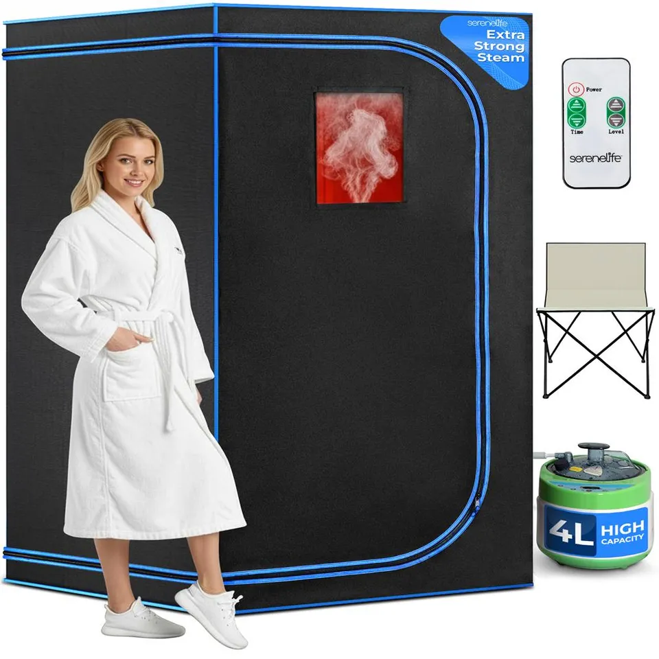 Serenelife Spa Dampfsauna Heimsauna 1600 W mit Stuhl