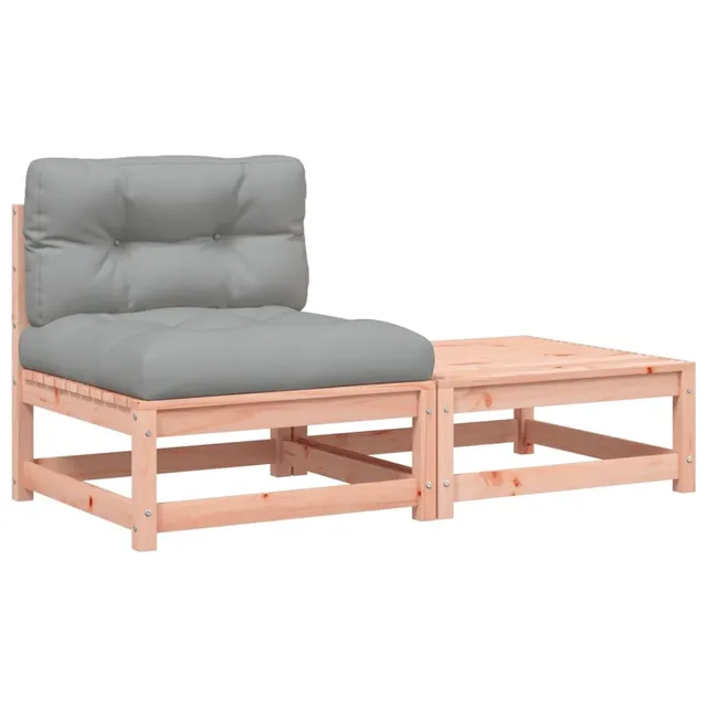 vidaXL Heim & Garten Gartensofa Douglasie ohne Armlehnen mit Hocker