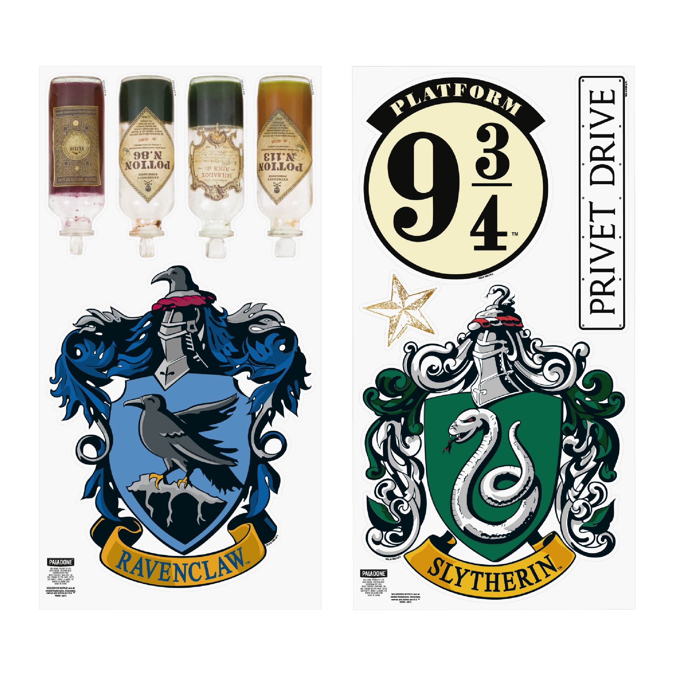 Paladone Harry Potter Wandsticker Set 20 Sticker wasserfest Metallic