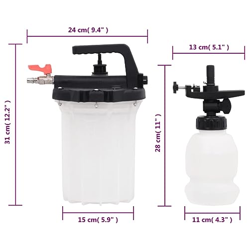 vidaXL Bremsenentlüfter Druckluft Entlüfter 3L Weiß Schwarz