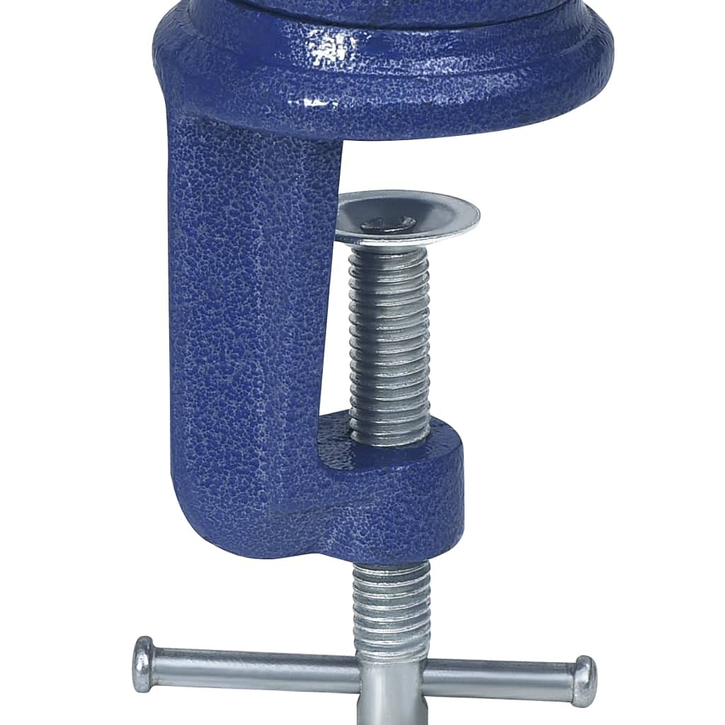 vidaXL Schraubstock Drehbar 60 mm Blau Gusseisen Mini