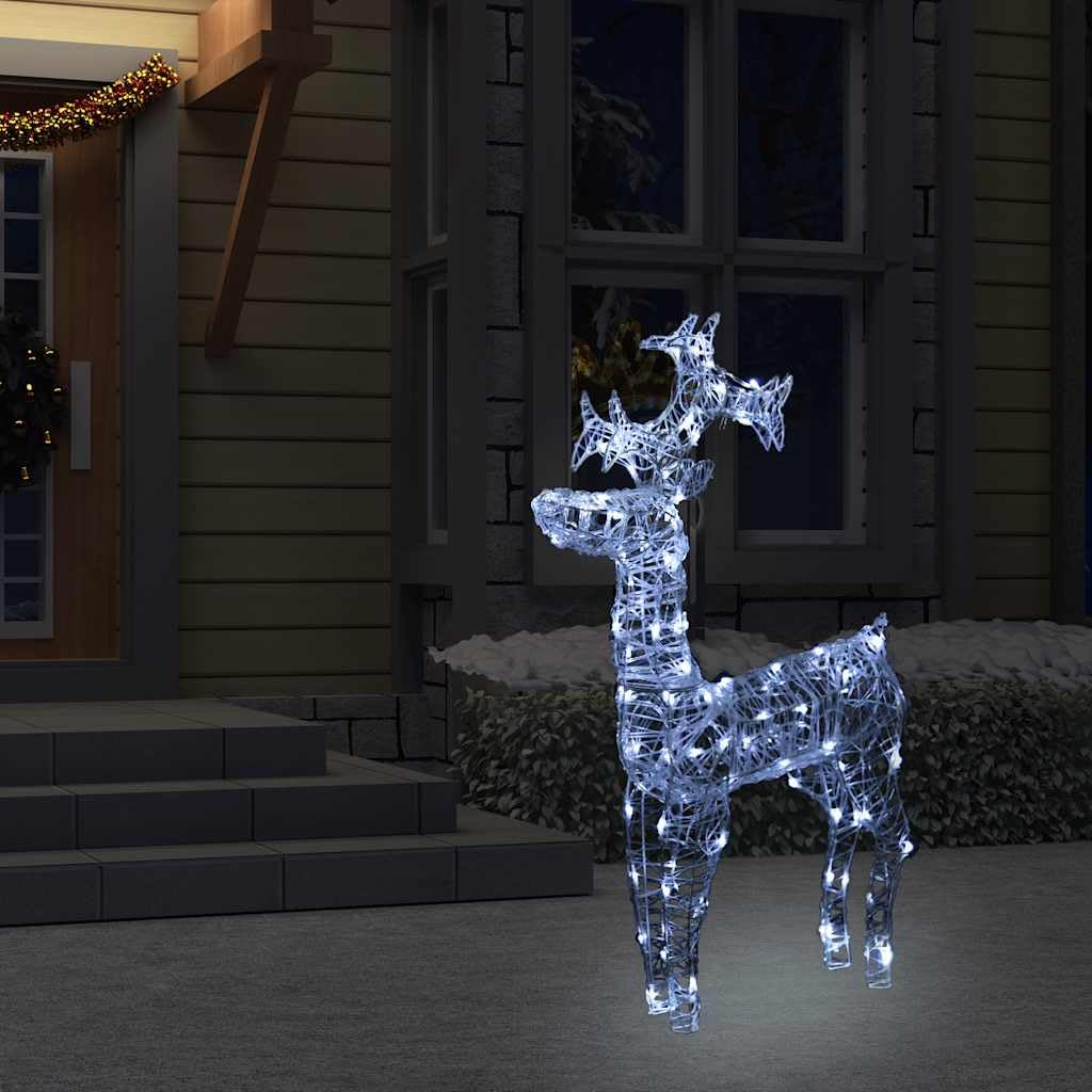 vidaXL Rentier Weihnachtsdeko LED kaltweiß 60x16x100cm 90 LEDs