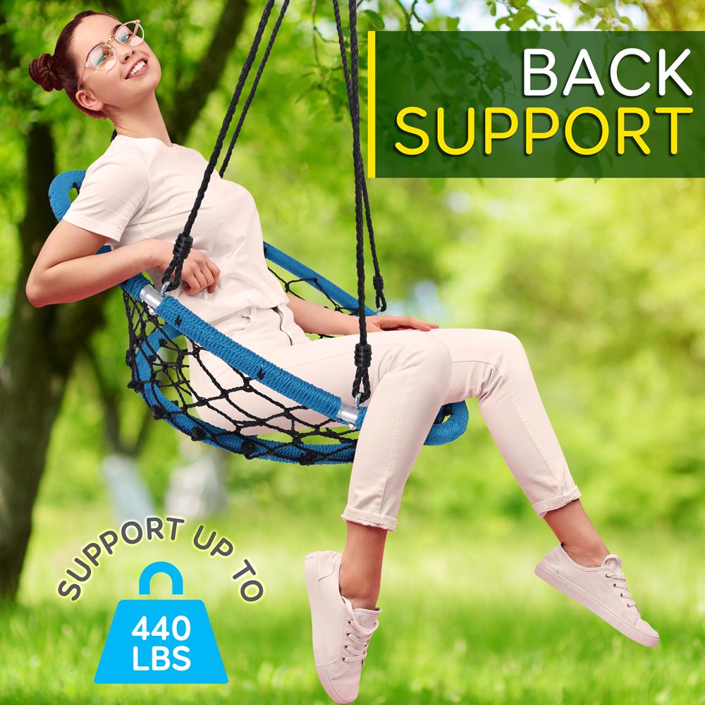 Serenelife Outdoor Swing Hängeschaukel 90cm Netzsitz wetterfest