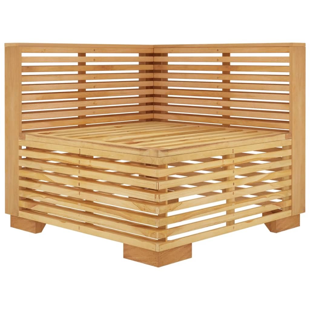 vidaXL Heim & Garten Garten-Ecksofa Teak Creme Kissen wetterfest