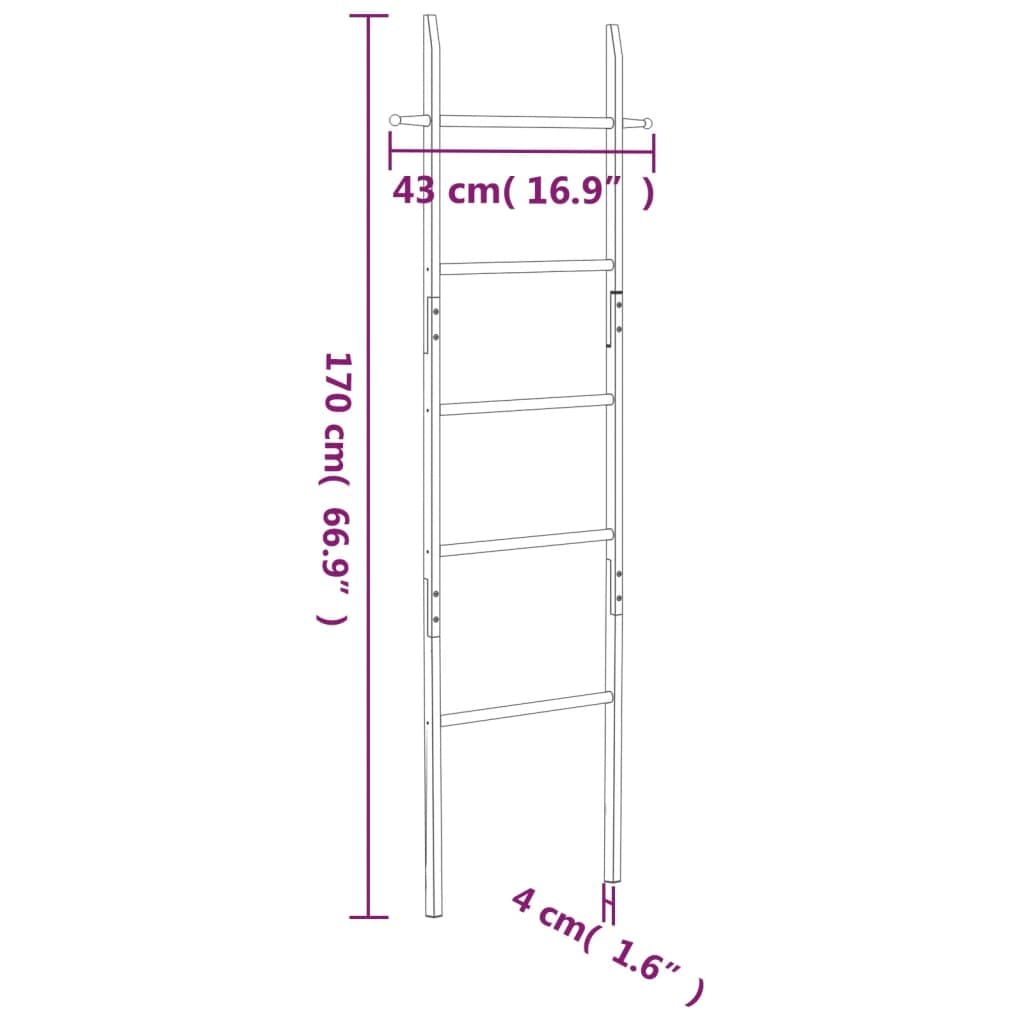 vidaXL Heim & Garten Handtuchleiter Nussbaum 170 cm