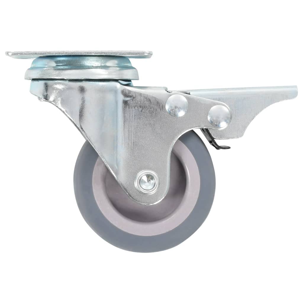 vidaXL 8x Lenkrollen 50 mm Möbelrollen mit Bremse grau 35 kg