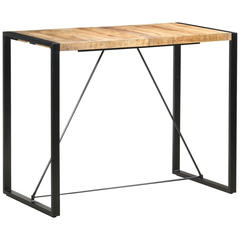vidaXL Möbel Bartisch 140x70x110 Mango Hellbraun Stahl