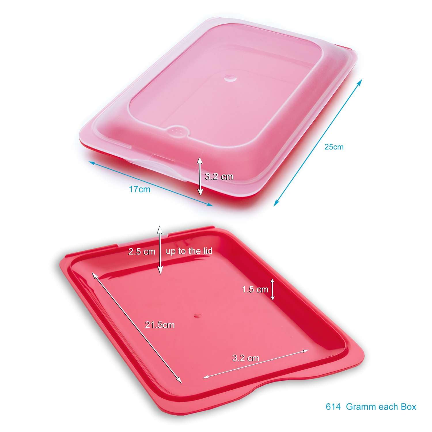 Intirilife Aufschnittboxen Set 4x BPA-frei stapelbar