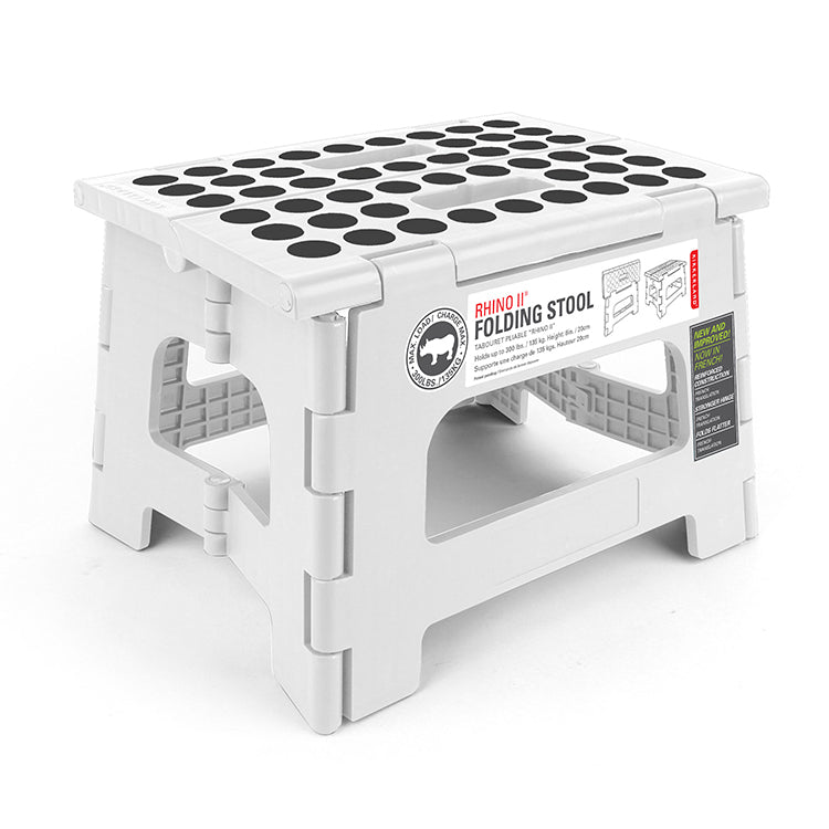 Kikkerland Home Rhino II Tritthocker weiß klappbar
