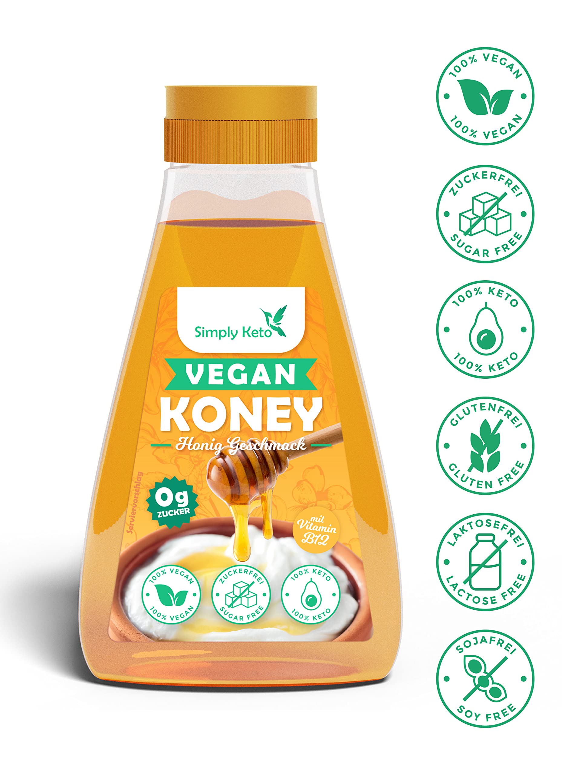 Simply Keto Koney Veganer Honig Sirup Erythrit ohne Zucker