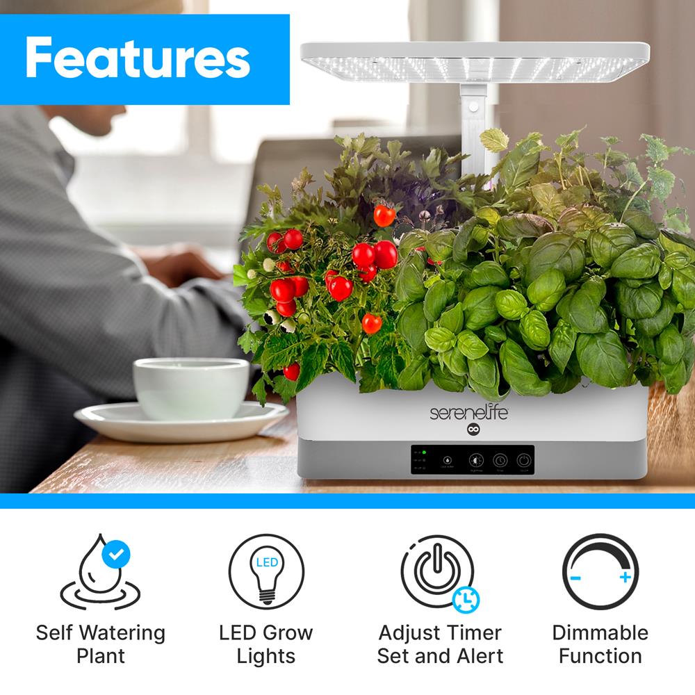 Serenelife Indoor Garden Kräutergarten LED weiß 6 Pflanzen