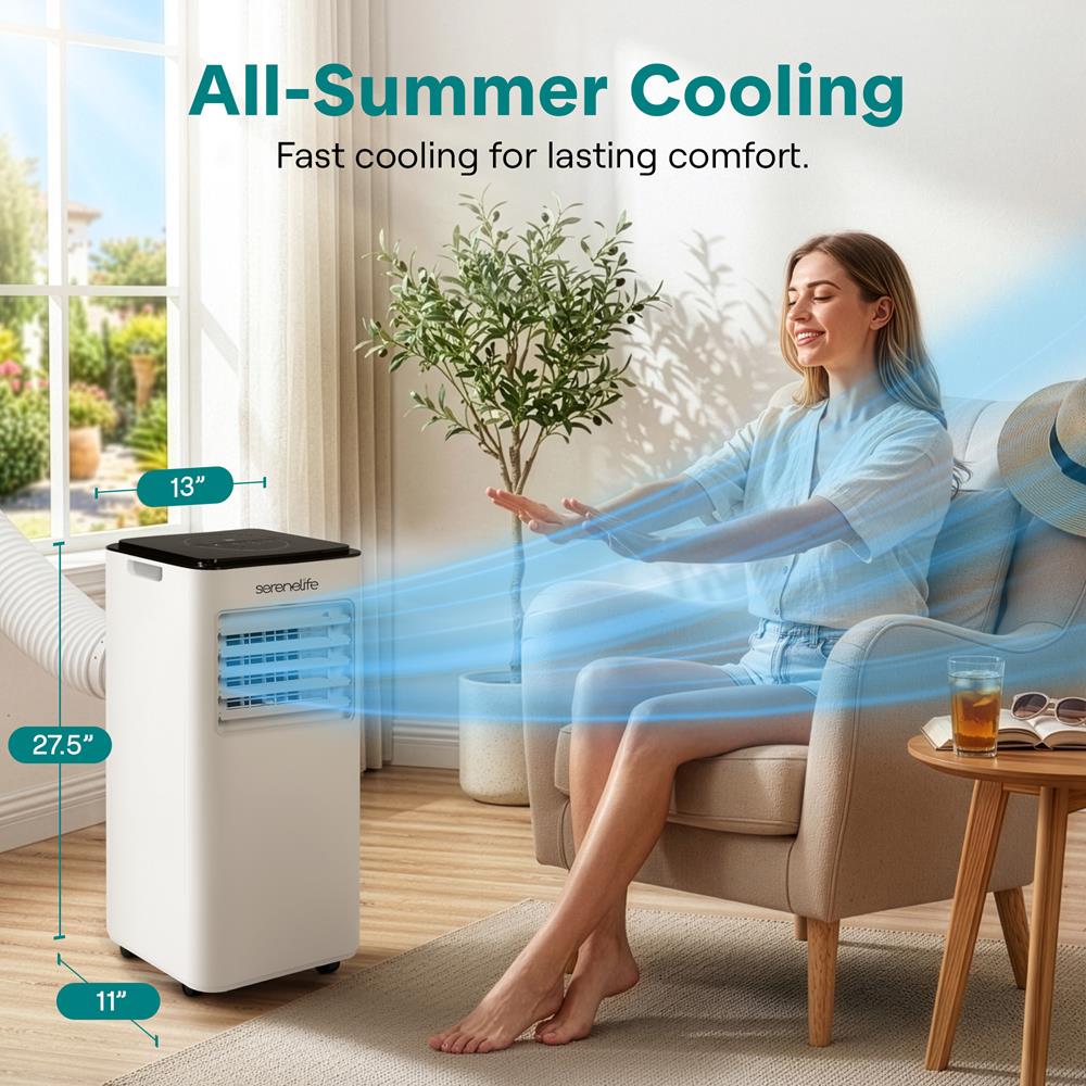 Serenelife Portable AC Klimagerät 8000BTU Weiß-Schwarz