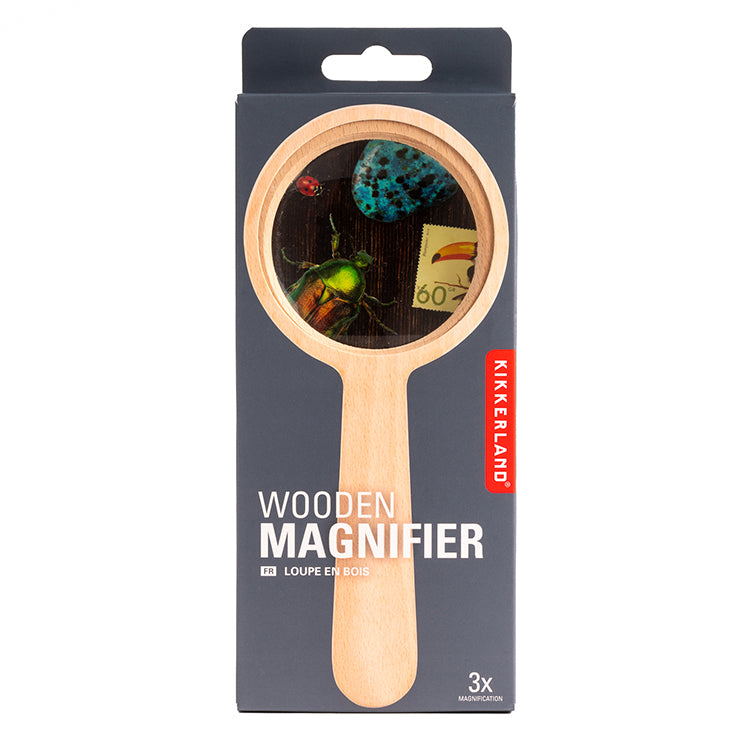 Kikkerland Tools Wellness Holzlupe 3-fach Buche