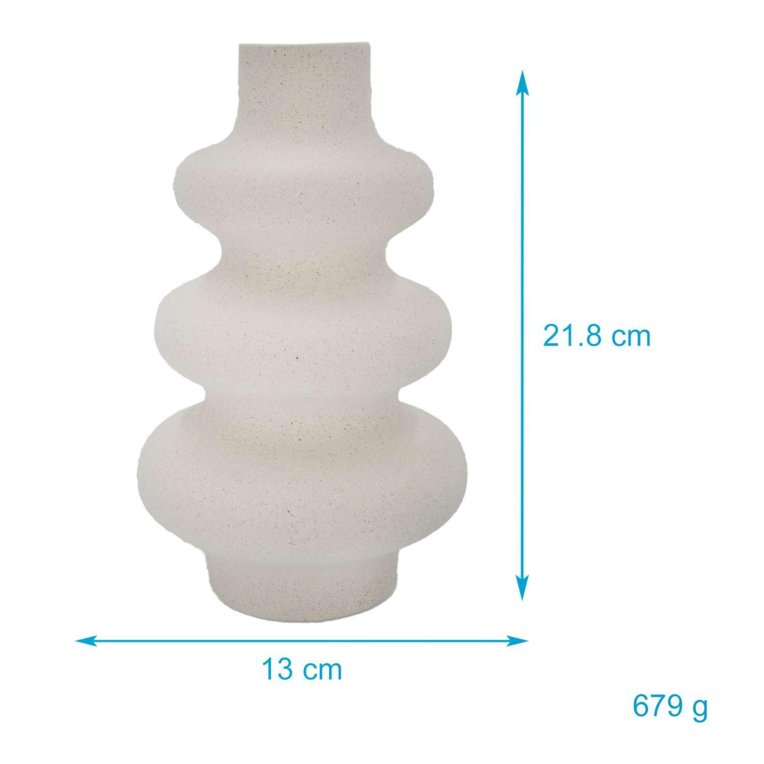 Intirilife Spiralvase Keramikvase Creme Weiß 13x21,8 cm matt