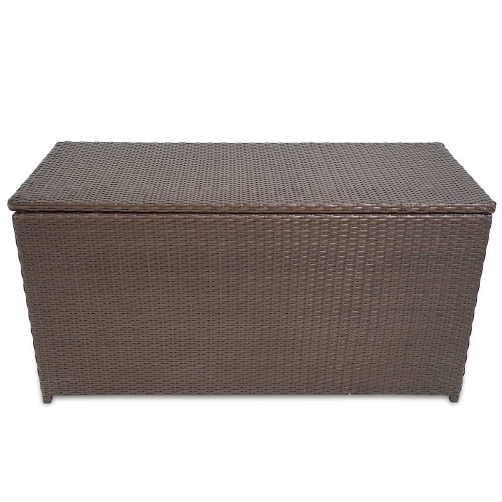 vidaXL Heim & Garten Auflagenbox 120 cm Braun Poly Rattan
