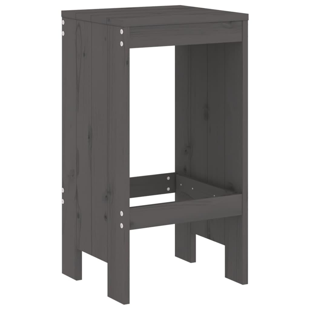 vidaXL 3-TLG. Gartenbar-Set Grau Barset Graue Kiefer Massivholz
