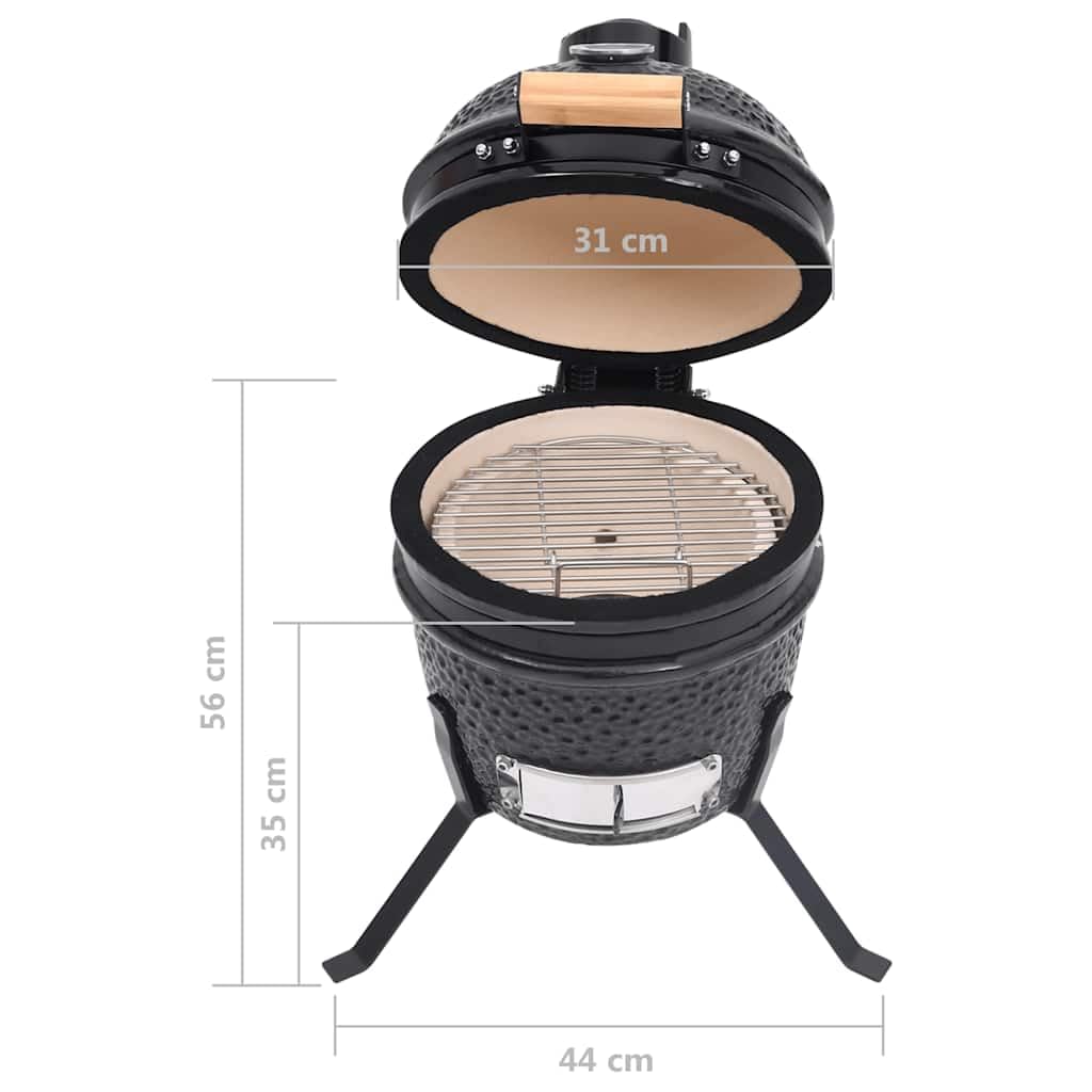vidaXL Heim & Garten Kamado-Grill 56 cm Schwarz Keramik