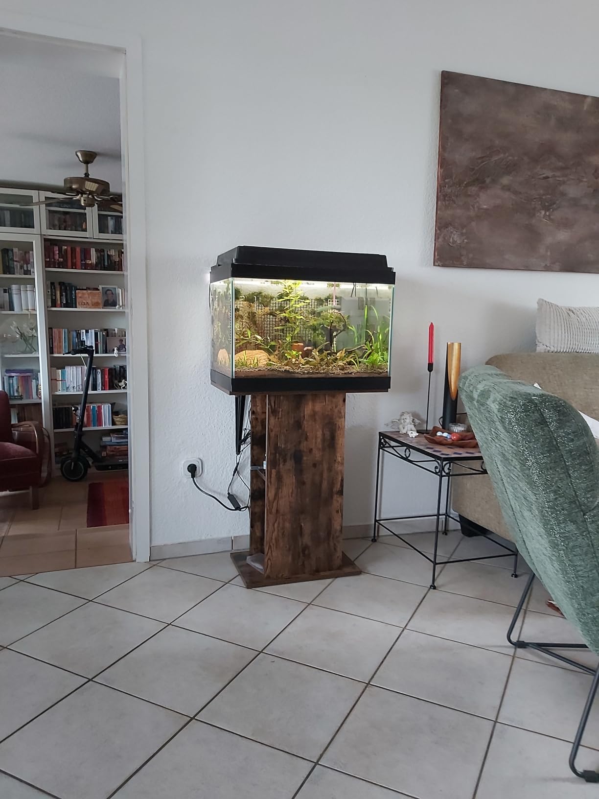 vidaXL Aquariumständer Weiß 60,5x36x72,5 cm Holz
