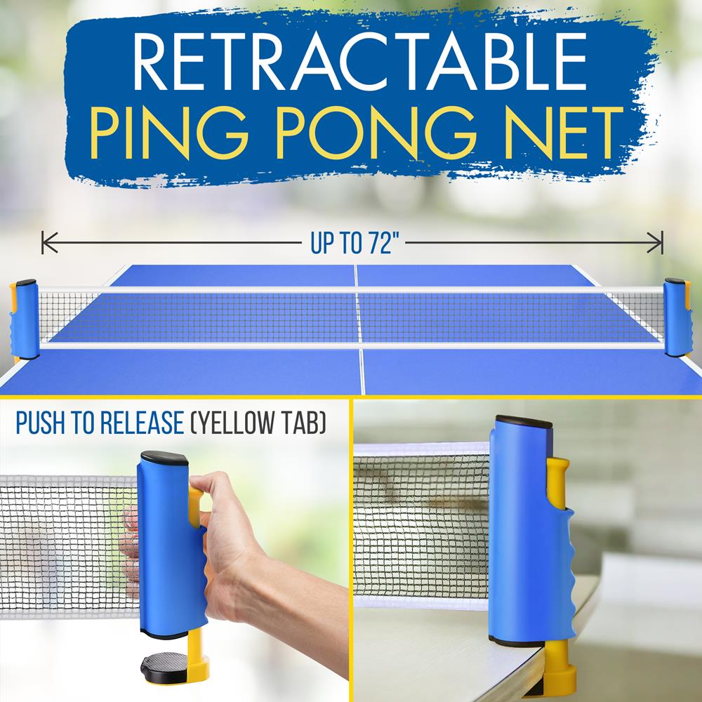 Serenelife Tischtennis Set Tragbar Netz Schläger Bälle