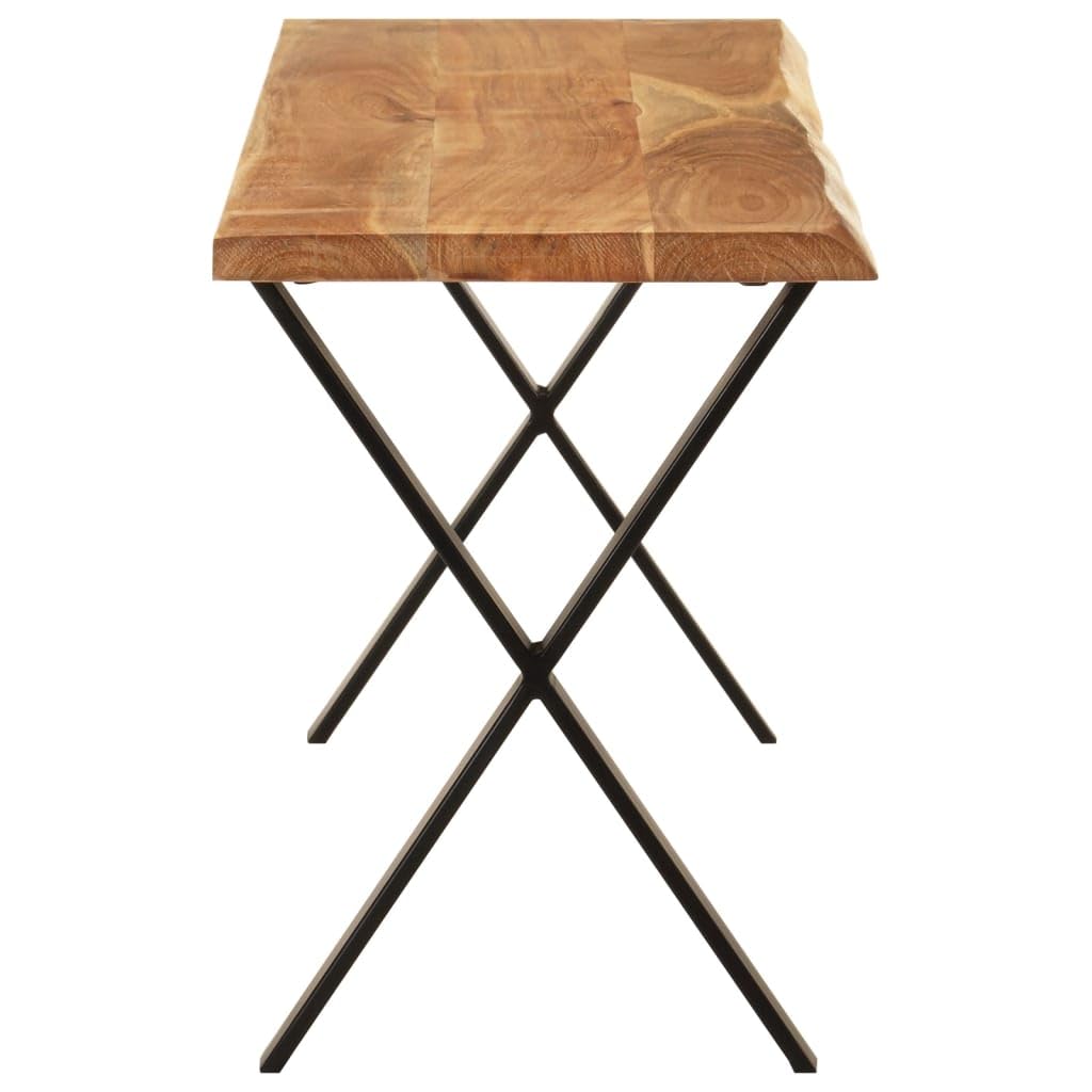 vidaXL Heim & Garten Bank Baumkante Akazie 105 cm Schwarz