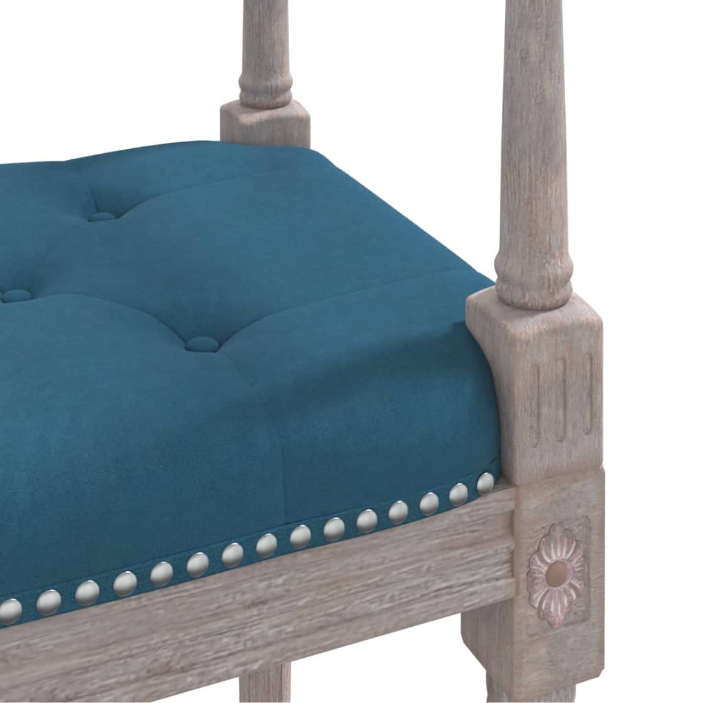 vidaXL Möbel Polsterbank Samt Blau 110 cm Vintage