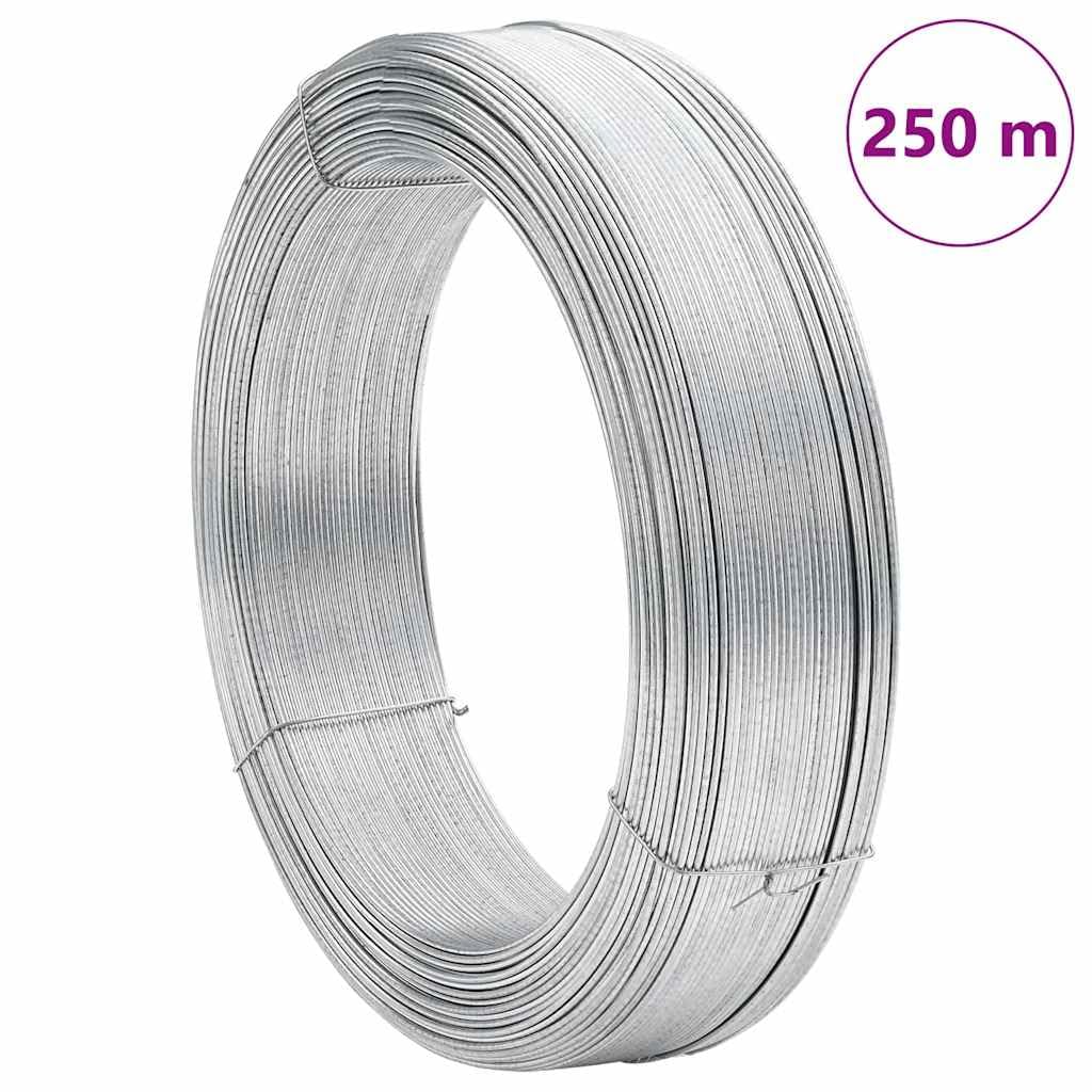 vidaXL Bindedraht 250m Draht Silbern 2mm Stahl