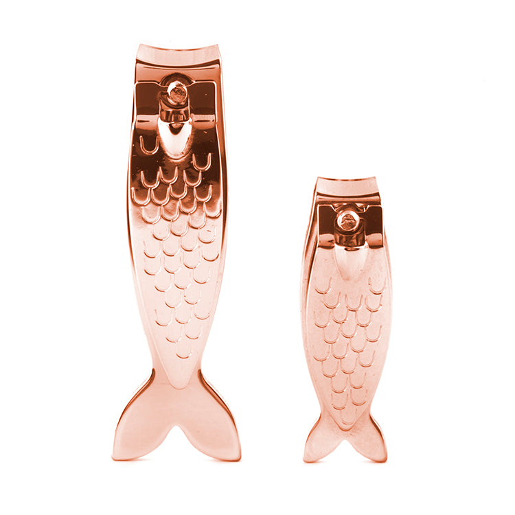 Kikkerland Tools Nagelknipser Kupfer Fisch 2er Set Groß Klein