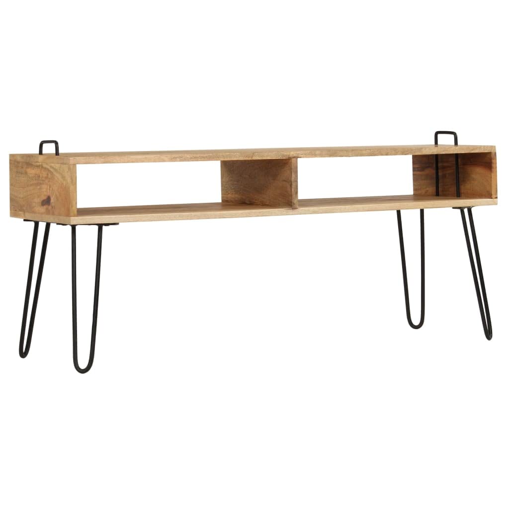 vidaXL TV-Tisch Mangoholz Stahl 110x35x45cm Industrial