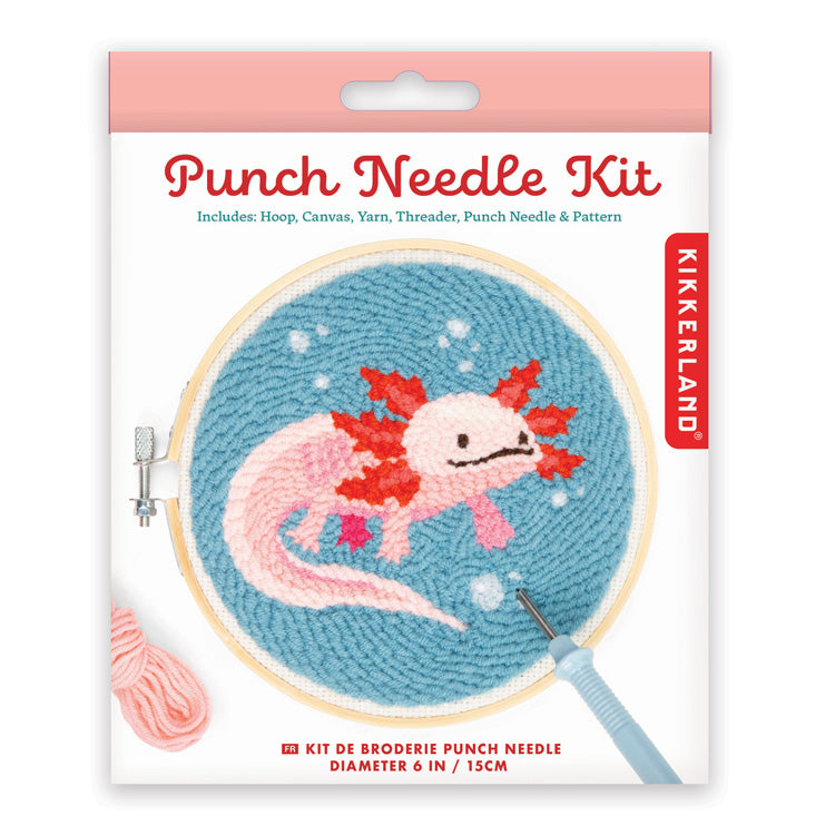 Kikkerland Crafters Axolotl Punch Needle Set