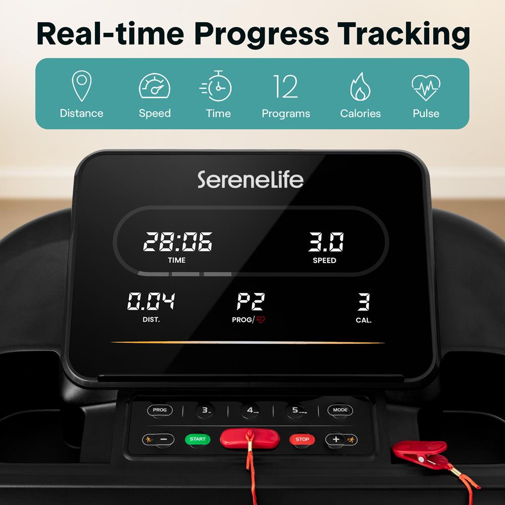 Serenelife Fitness Laufband klappbar Bluetooth 2,5 PS mit App