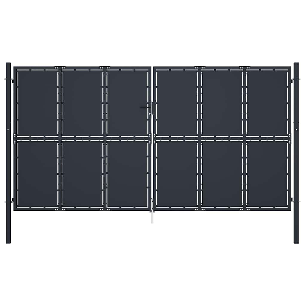 vidaXL Gartentor Stahl 100x100 cm Anthrazit mit Schloss