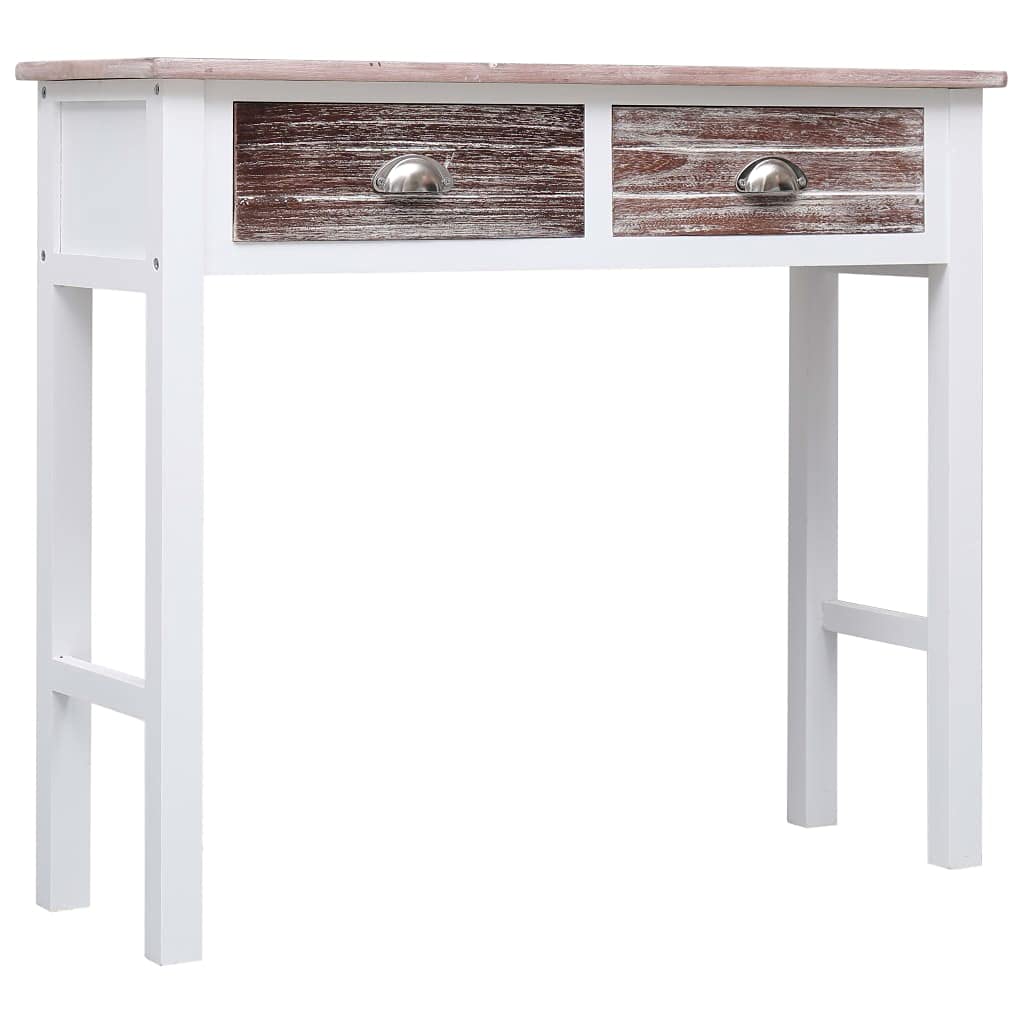vidaXL Möbel Konsolentisch Braun 90 cm 2 Schubladen Holz