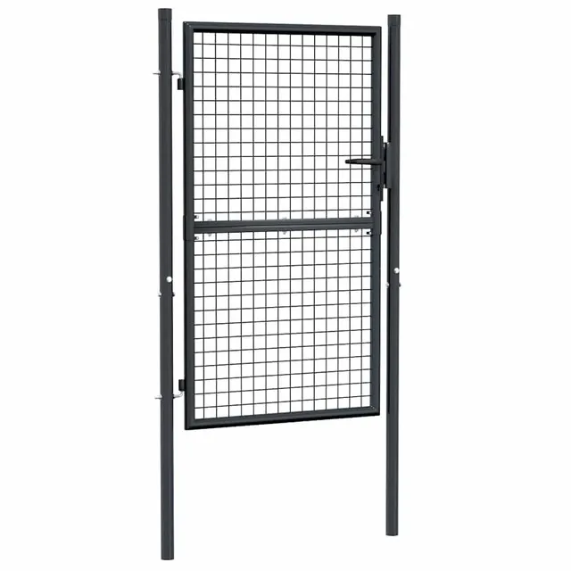 vidaXL Heim & Garten Gartentor 100x150 cm Grau Stahl
