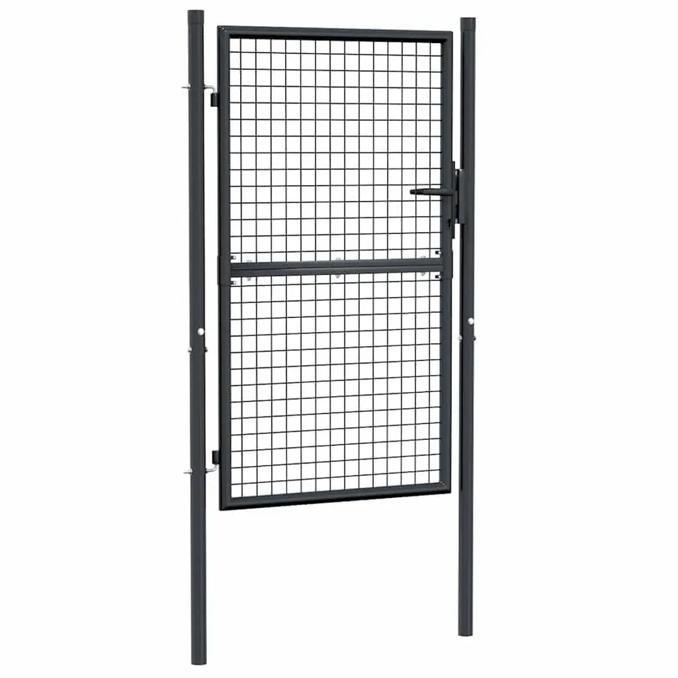 vidaXL Heim & Garten Gartentor 100x150 cm Grau Stahl
