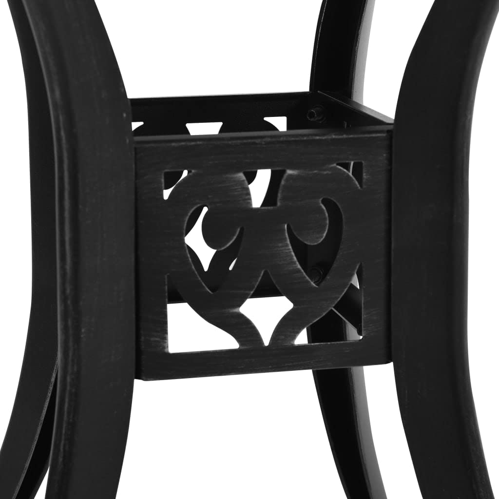 vidaXL Heim & Garten Bistro-Set 3-tlg Aluminiumguss Schwarz