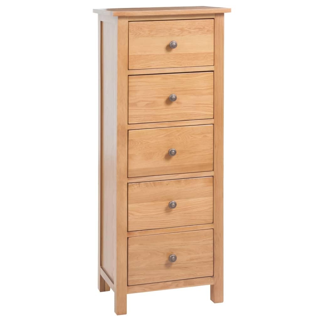 vidaXL Möbel Kommode Eiche massiv 45x32x110 cm 5 Schubladen