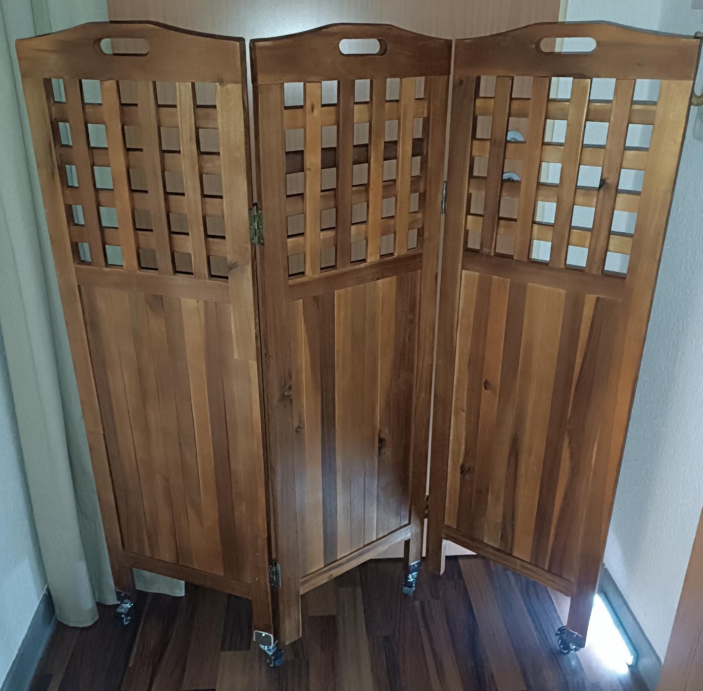 vidaXL Raumteiler Akazienholz 3-TLG 121x2x170 cm