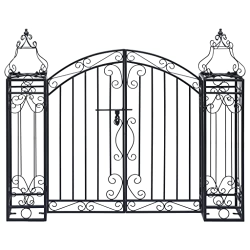 vidaXL Heim & Garten Doppelflügeltor Gartentor Schmiedeeisen 122cm