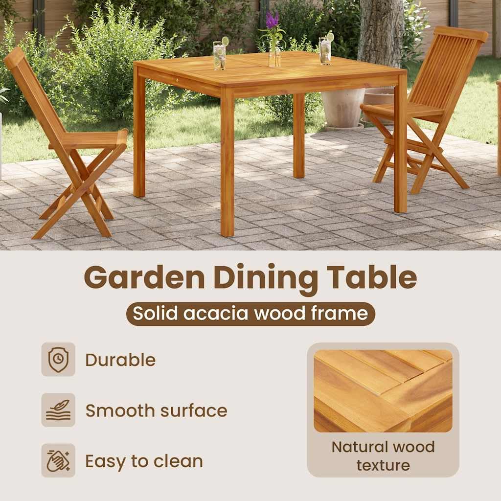 vidaXL Garten-Esstisch 110x110x75 cm Akazie Massivholz