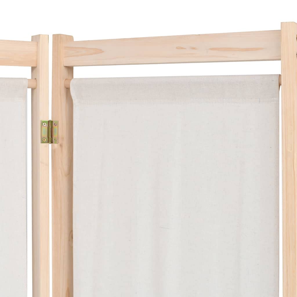 vidaXL Möbel Raumteiler Creme 5-teilig 200x170 cm Stoff