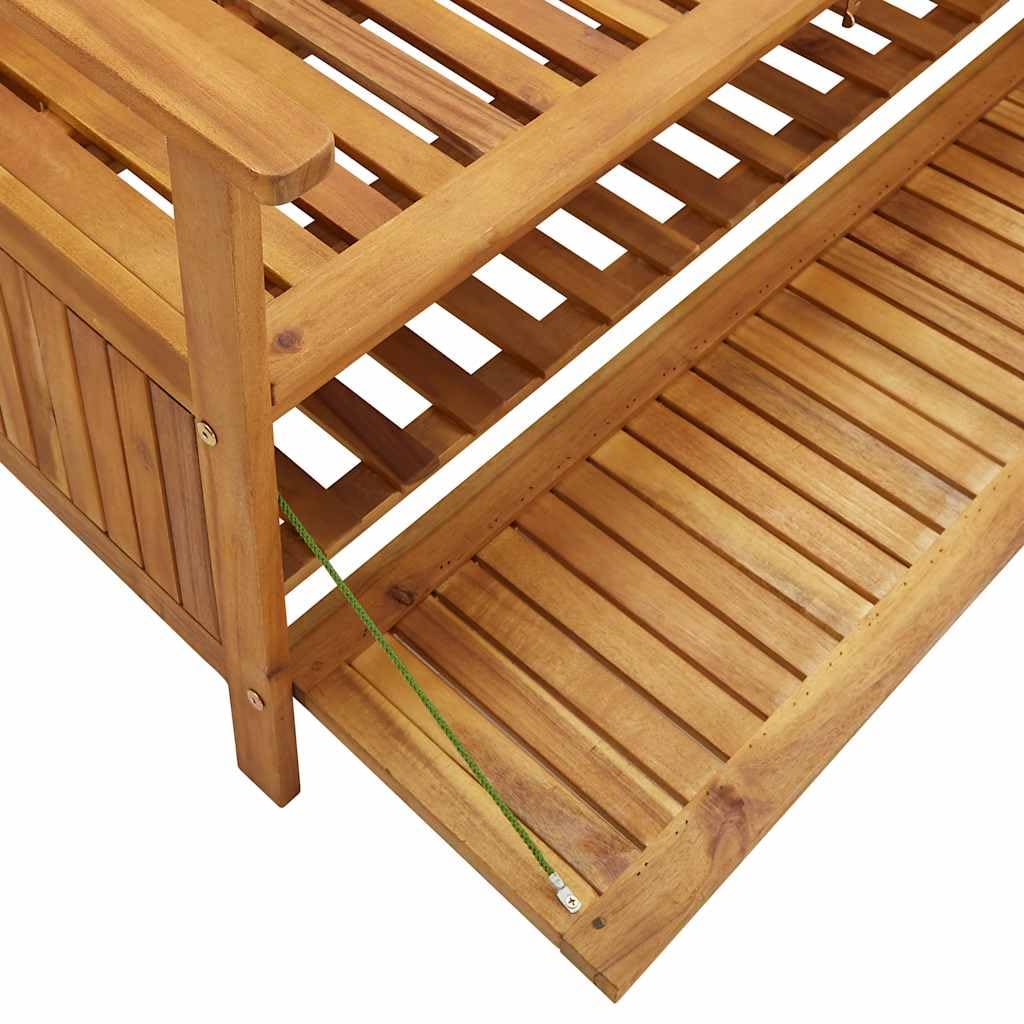 vidaXL Heim & Garten Gartenbank Stauraum 120cm Braun Akazie
